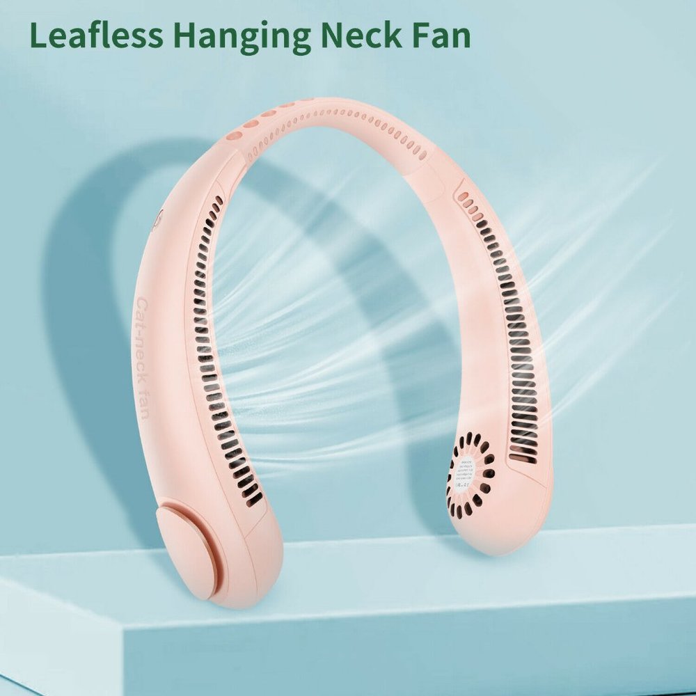 Portable Hanging Neck Sports Fan, Hand Free Neck Fan, USB Rechargeable.